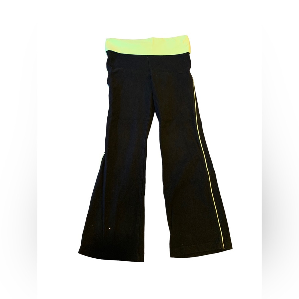 Danskin Now Girls Leggings Black Neon Yellow Size Medium (7-8)